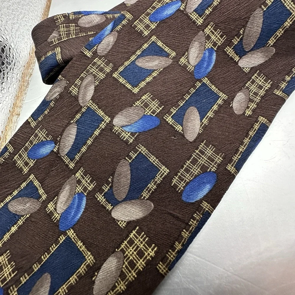 Vintage‎ Simonenti Robert Tie Geometric Pattern 100% Silk
